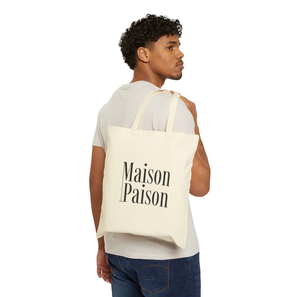 Maison Paison Cotton Canvas Tote Bag — Minimalist French-Inspired Market Tote