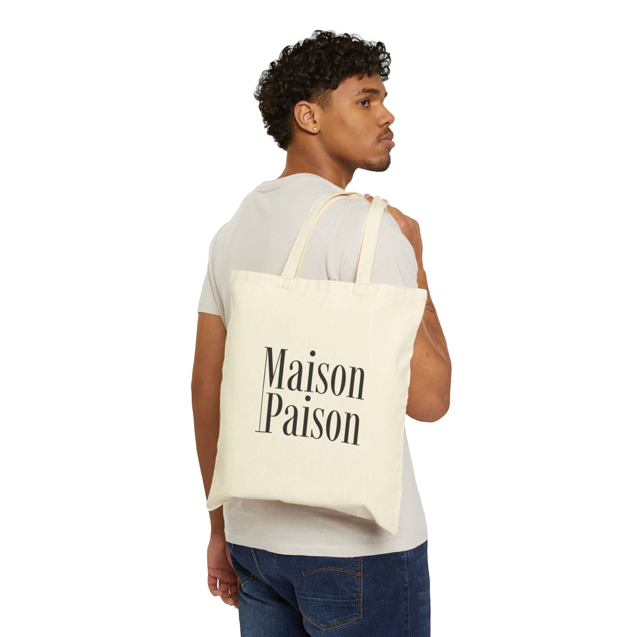 Maison Paison Cotton Canvas Tote Bag — Minimalist French-Inspired Market Tote