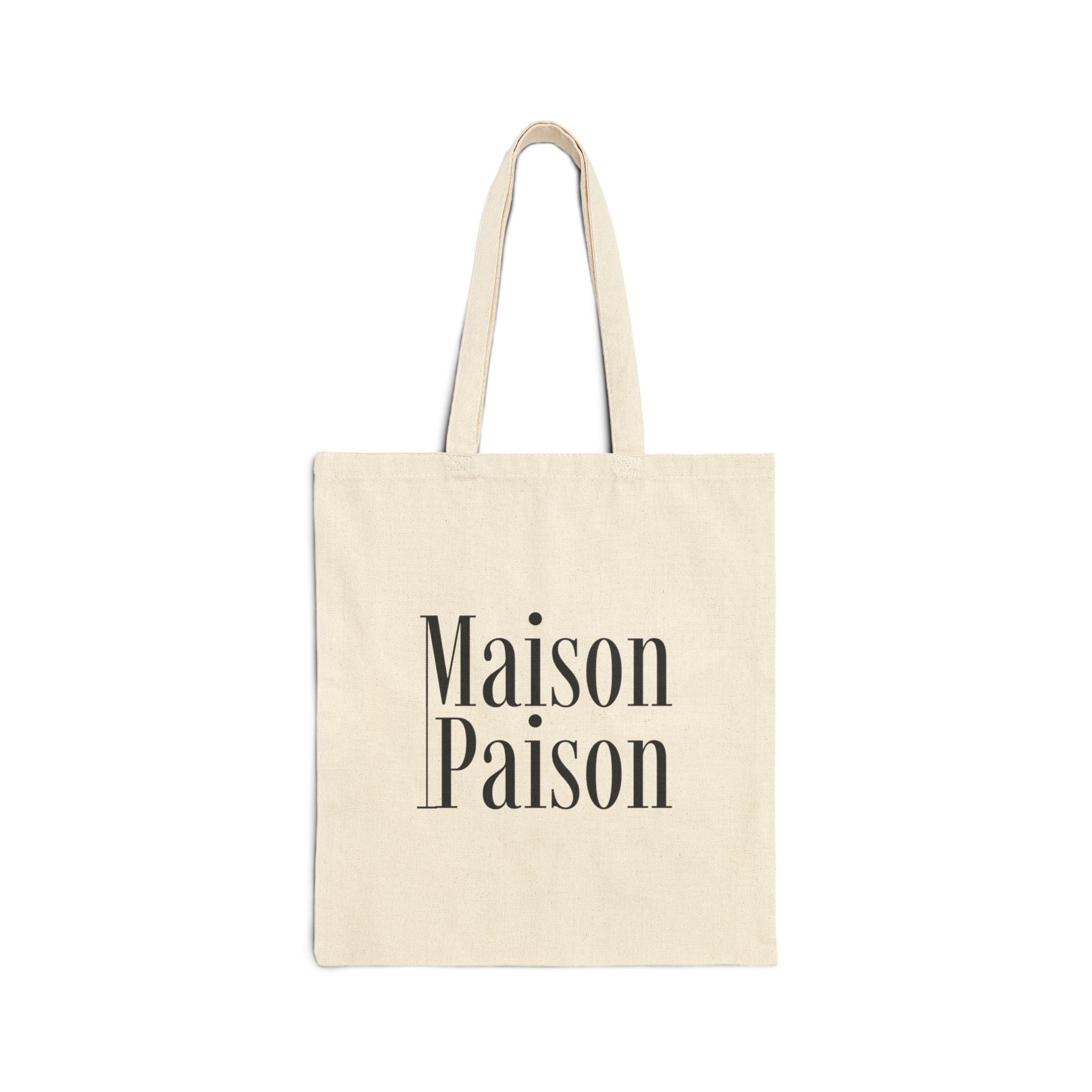 Maison Paison Cotton Canvas Tote Bag — Minimalist French-Inspired Market Tote