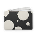 Dotted Clutch Bag — Minimal Black & Ivory Wristlet